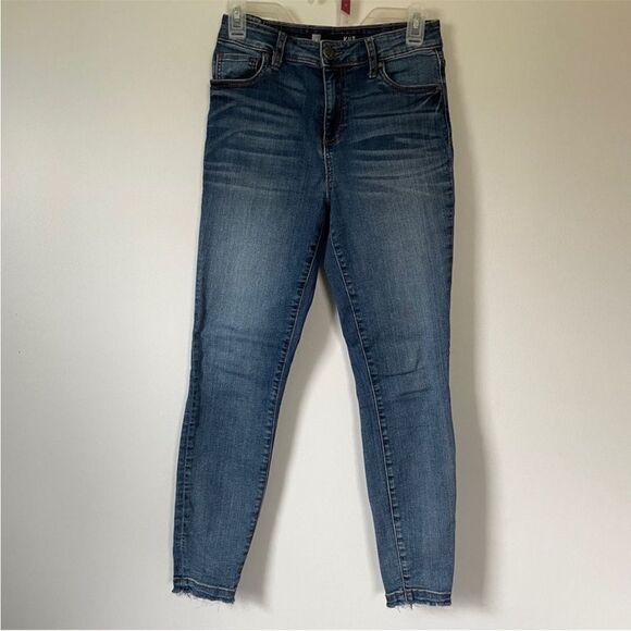 Kut from the Kloth Donna High Rise Ankle Skinny Blue Jeans size 0 Denim Normcore - Picture 6 of 15